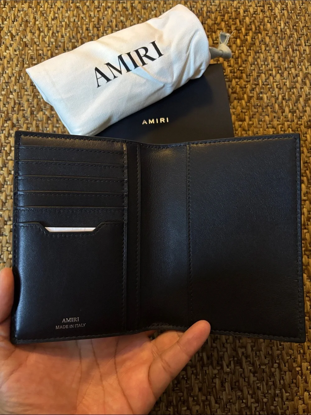AMIRI Black & Gray Monogram Passport and Card Holder